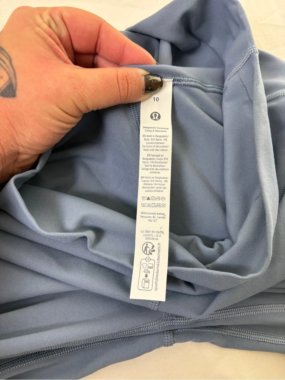 lululemon athletica pale blue 25in high waisted activewear athleisure
